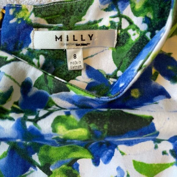 MILLY FOR DESIGN NATION Floral Fit and Flare Sleeveless Mini Dress.Size 8 - Picture 7 of 10